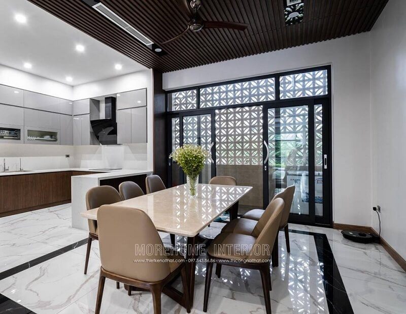 Bộ bàn ghế ăn cao cấp thích hợp với nhiều kiểu cảnh như biệt thự, chung cư, nhà phố, nhà lô,...